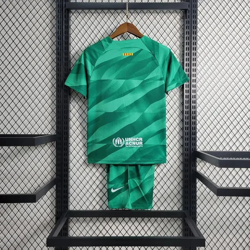 2023/2024 Barcelona Goalkeeper Kit Kids Size