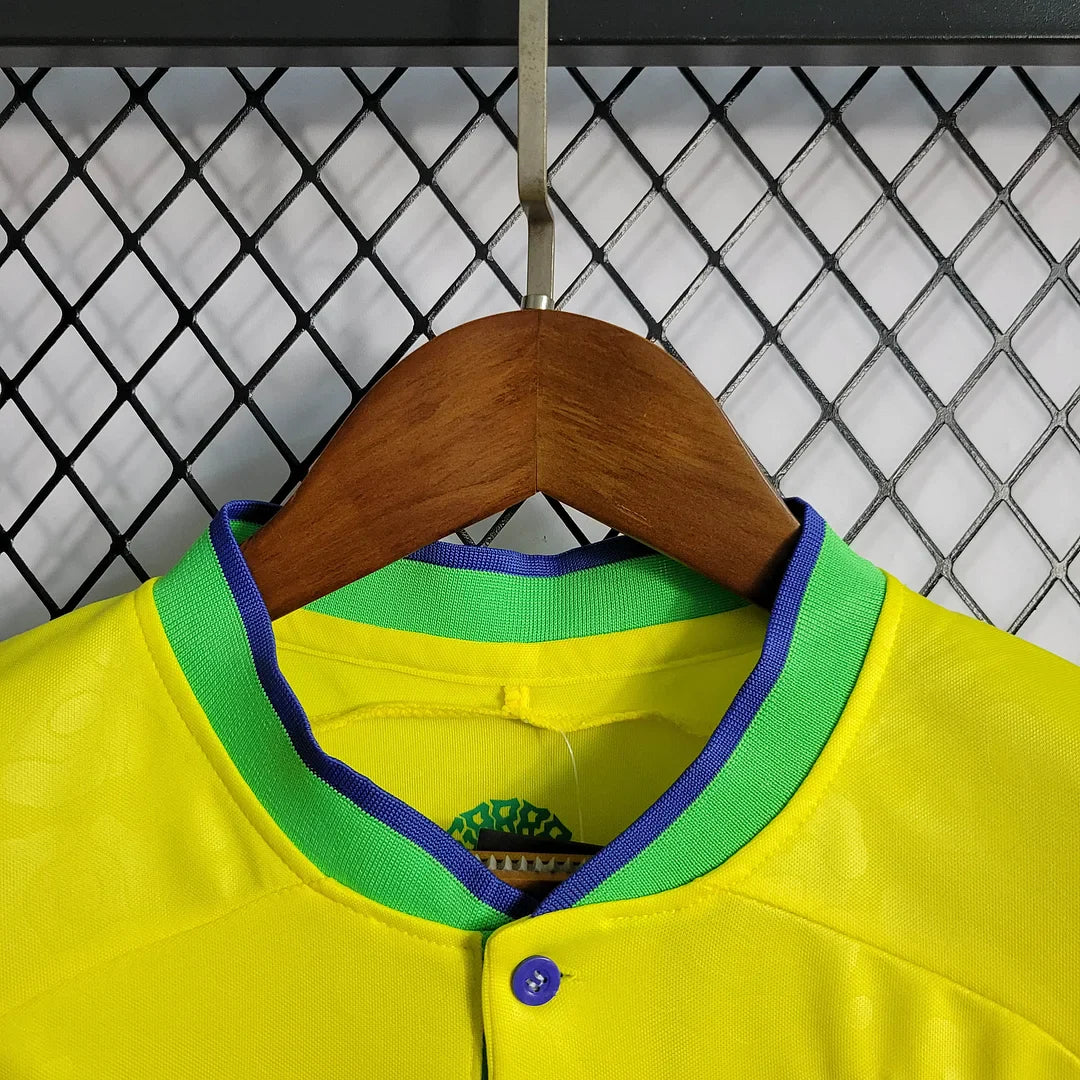 2022 World Cup Brazil Home Jersey Kids Size