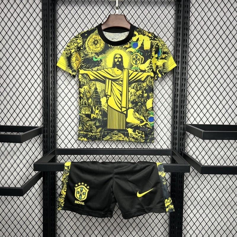 Brazil โJesusโ Yellow Limited Jersey Kids Size