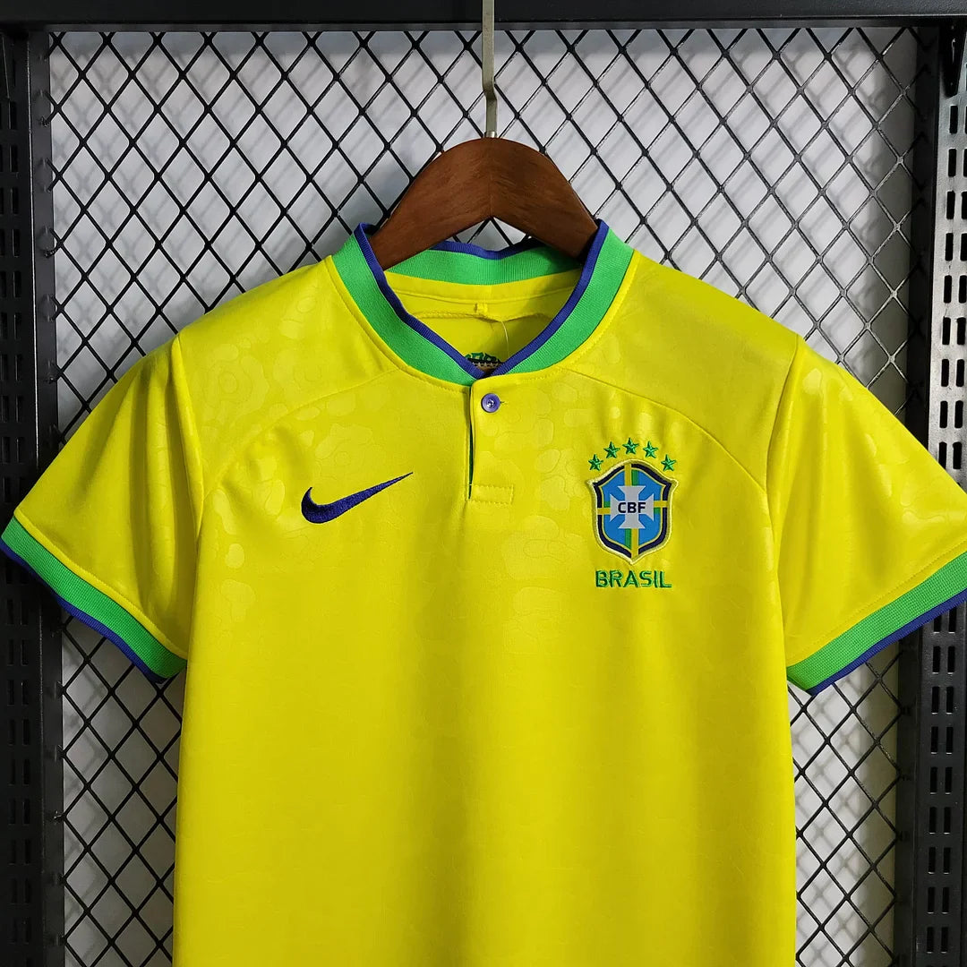 2022 World Cup Brazil Home Jersey Kids Size