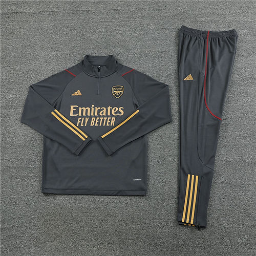 23/24 Arsenal Grey Gold 1/4 Zip Tracksuit