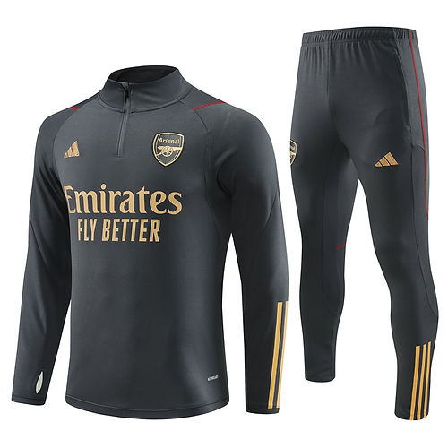 23/24 Arsenal Grey Gold 1/4 Zip Tracksuit