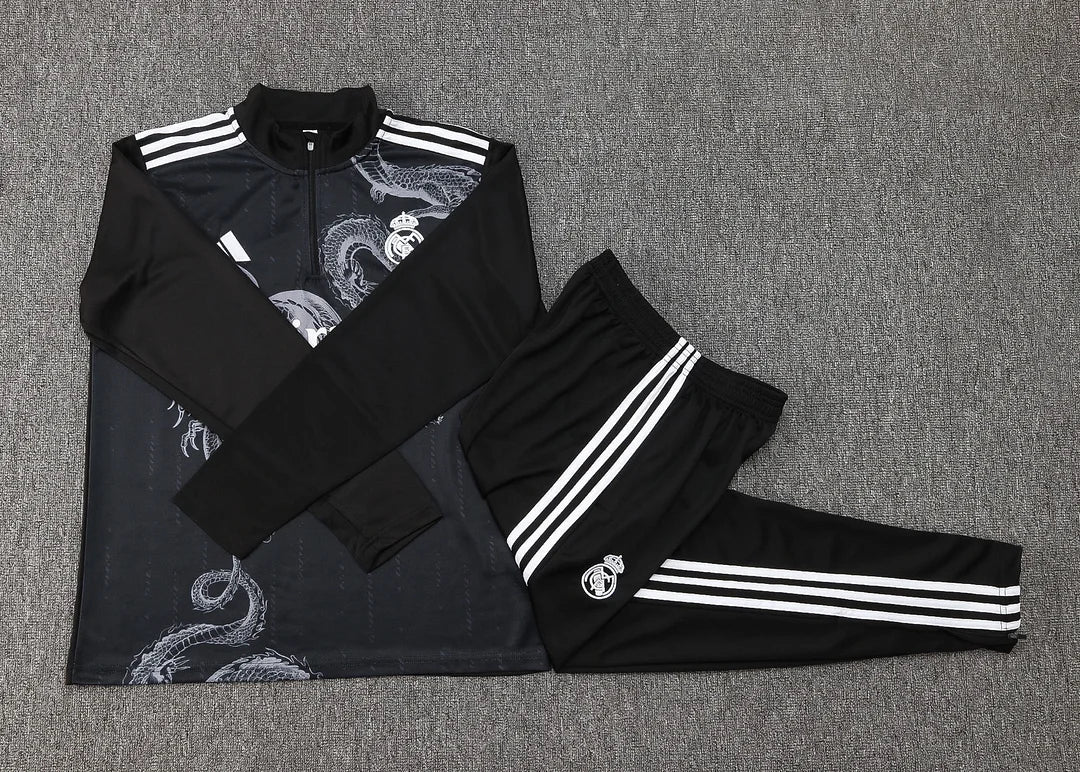 24/25 Real Madrid Black Training Tracksuit