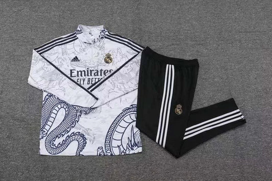 24/25 Real Madrid "Shadow Dragon" White - Black Tracksuit