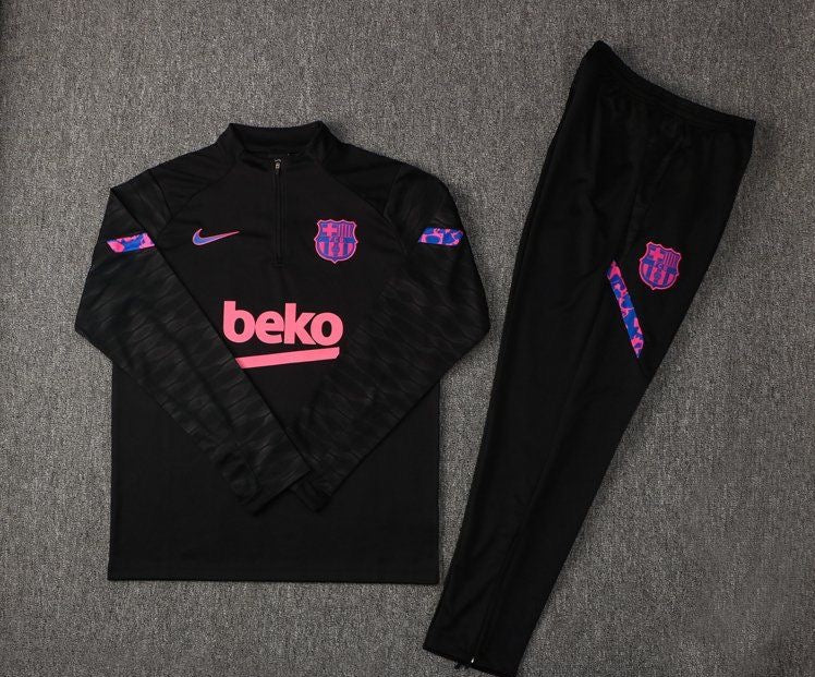 21/22 Barcelona 1/4 Zip Tracksuit Black Edition