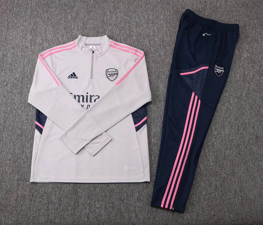 22/23 Arsenal Half-Zip Grey/Pink Tracksuit