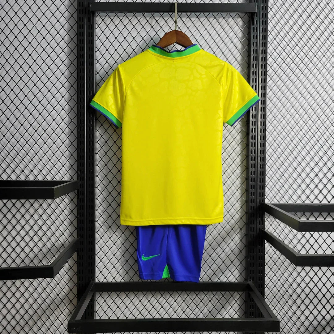 2022 World Cup Brazil Home Jersey Kids Size