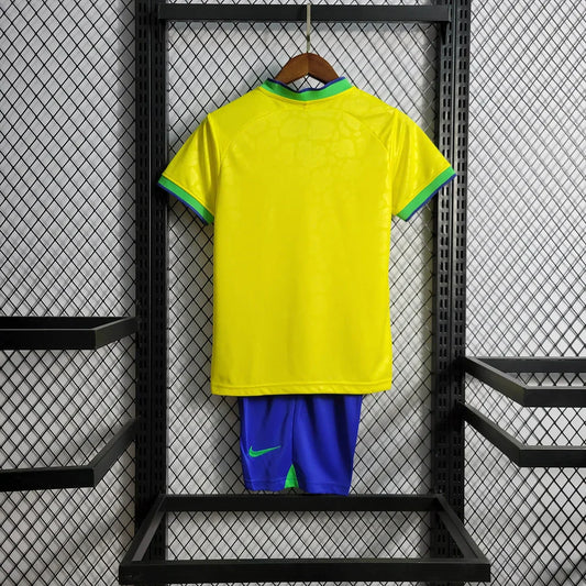 2022 World Cup Brazil Home Jersey Kids Size
