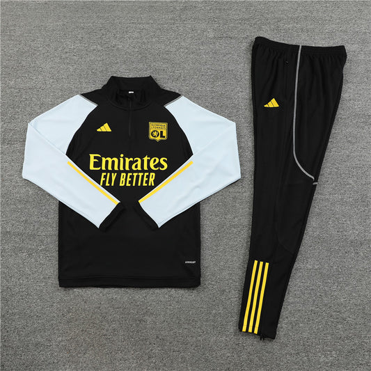 23-24 Olympique Lyonnais Black Tracksuit