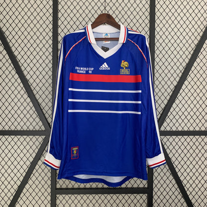 98/99 France Home Long Sleeve Retro Jersey